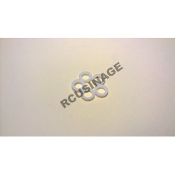 RONDELLES TEFLON ALESAGE 5mm, DIAMETRE 8mm,EPAISSEUR 2mm. LOT DE 5